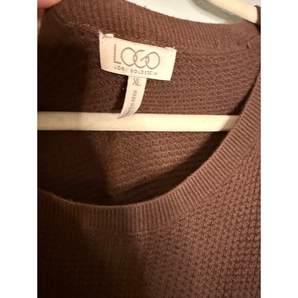 Logo by Lori Goldstein waffle knit purple tunic top - Picture 2 of 7